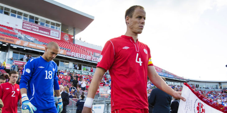 Le 12 juin 2012, Kevin McKenna est capitaine du Canada à un match de qualification du Canada contre le Honduras en vue de la Coupe du monde. (Canada Soccer)