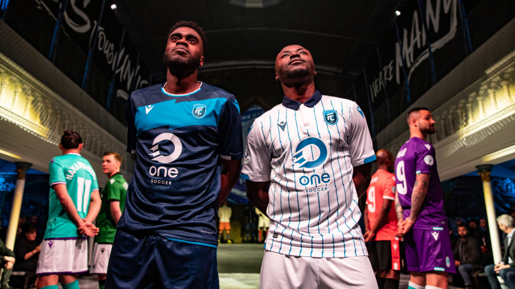 FC Edmonton home (L) and away (R) kits. (PHOTO: CPL).