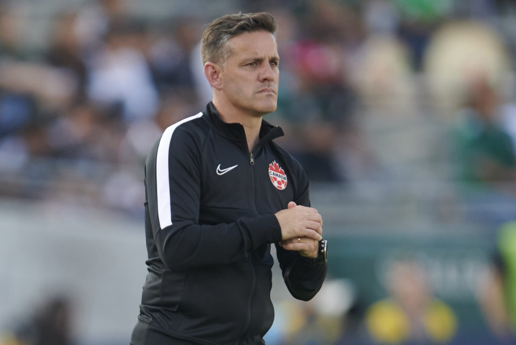 Canada coach John Herdman on the sidelines during the 2019 Gold Cup. (Photo: Canada Soccer).