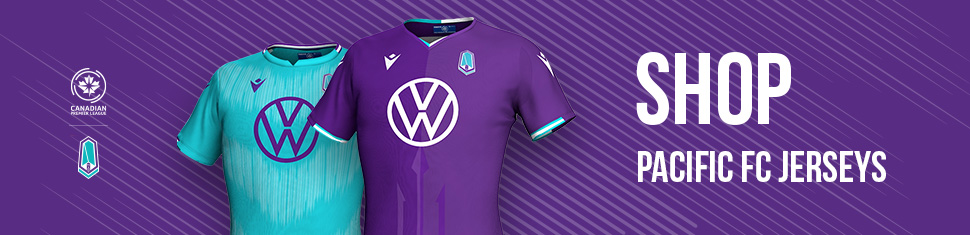 Visit shop.canpl.ca for Pacific FC jerseys, hats, and more.