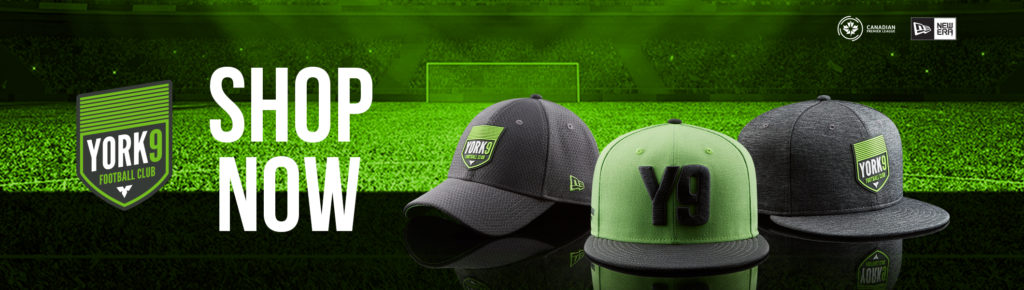 Visit shop.canpl.ca for York9 FC jerseys, hats, and more.