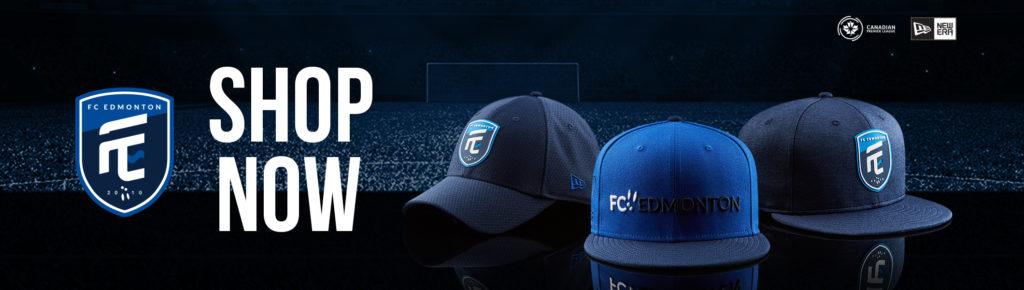 Visit shop.canpl.ca for FC Edmonton jerseys, hats, and more.