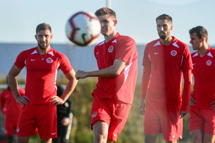 Liam Fraser in training with Canada at Downsview Park. Photo: Martin Bazyl/Canada Soccer