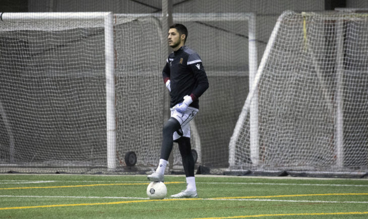 James Pantemis in training with Valour FC.